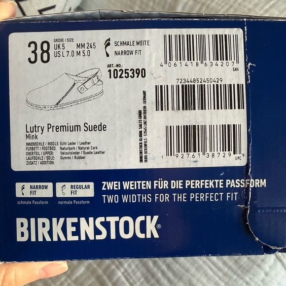 NIB Birkenstock Lutry Premium Suede Clogs Size 38 Medium/Narrow - Picture 8 of 8